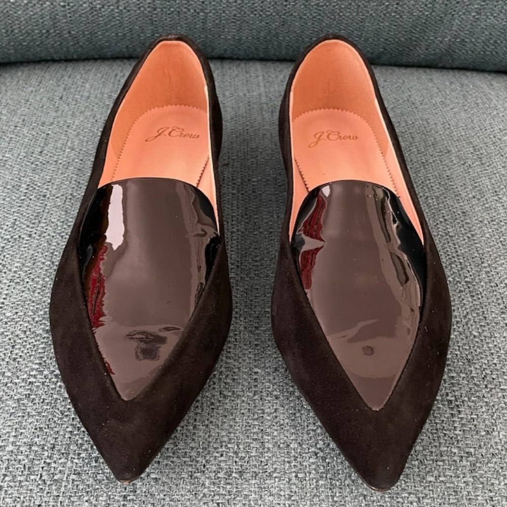 J.CREW POINTED LOAFERS IN PATENT LEATHER 8